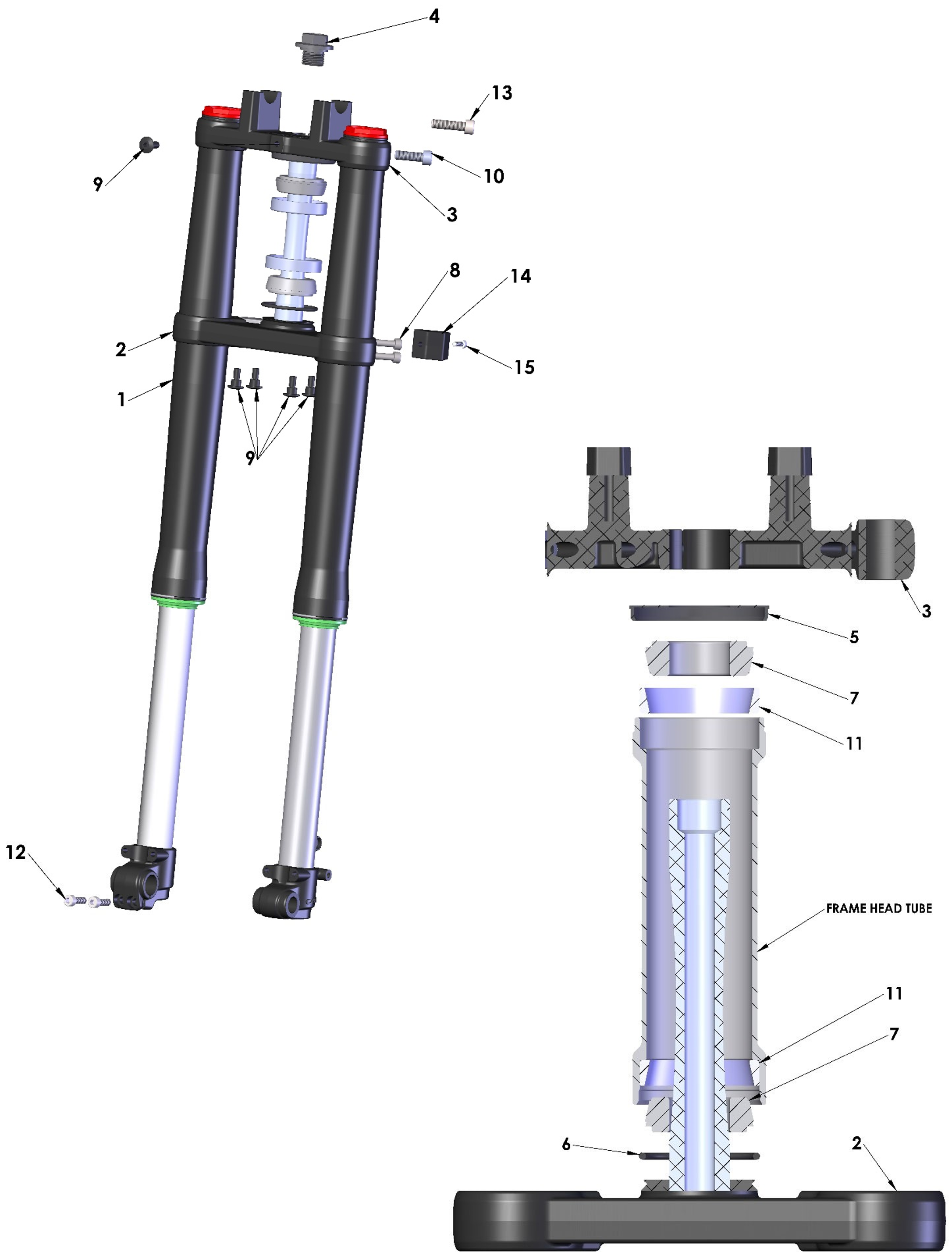 2025 CX5E Parts – Forks & Triple Clamps