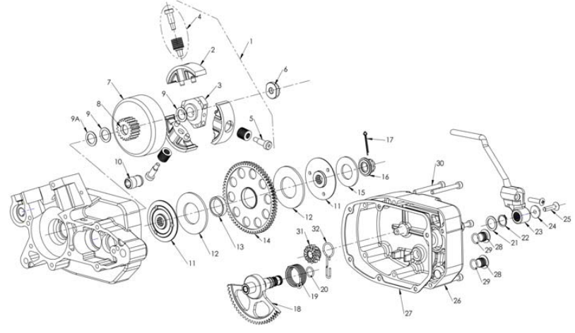 2012 Cobra 50CC Auto Engine Engine – Clutch and Kick Starter