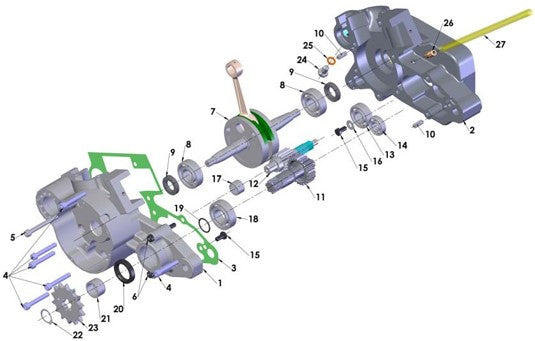 2012 Cobra 50 Big Wheel Parts – Engine – Bottom End and Transmission