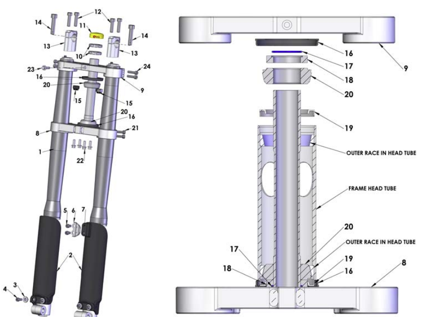 2012 Cobra CX50 SR Front Forks and Triple Clamp
