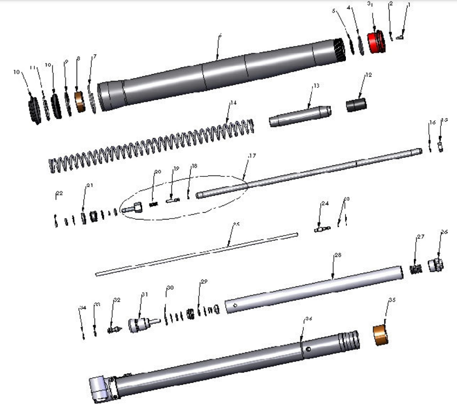 2015 Cobra 50SR (King) Parts – Forks – Leg Assembly – Brake Side