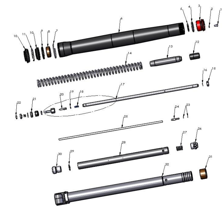 2016 Cobra 50FWE Parts - Forks – Leg Assembly – Non-brake Side