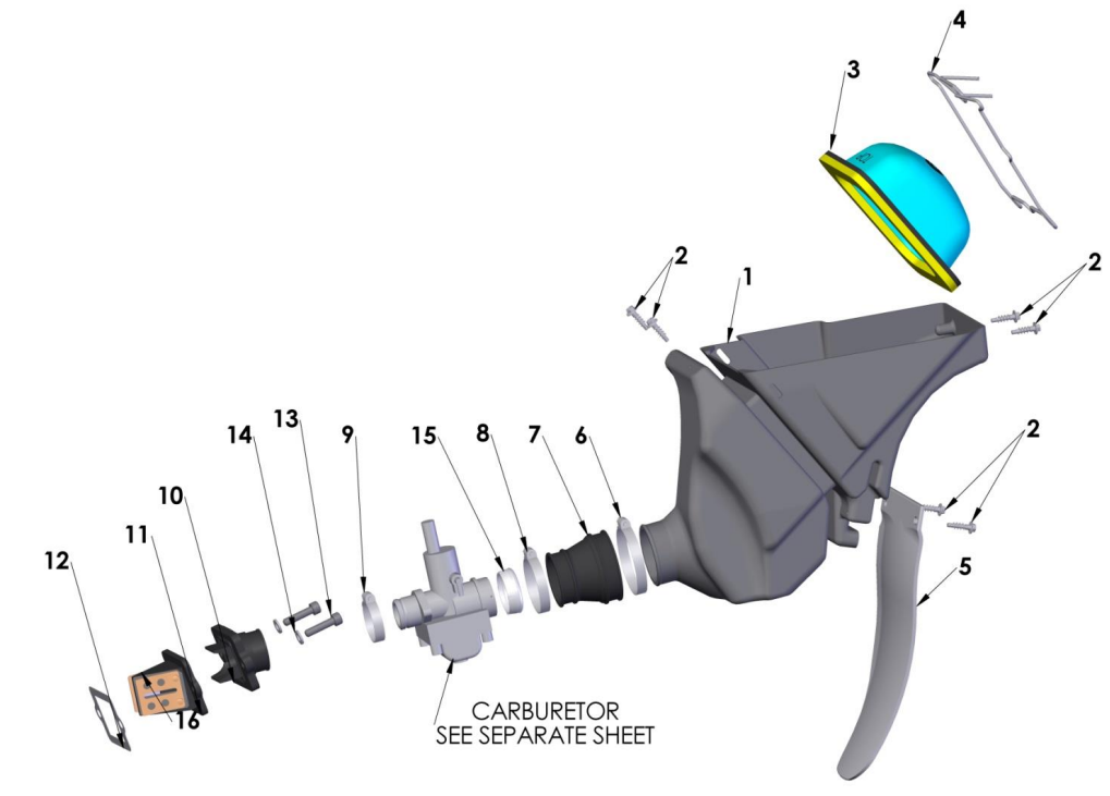 2016 Cobra 50FWE Parts – Airbox & Inlet System