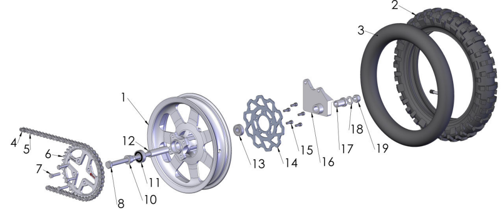 2016 Cobra 50JR Parts – Rear Wheel