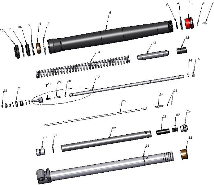 2017 Cobra 50JR Parts – Forks – Leg Assembly – Non-Brake Side