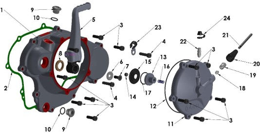 2017 Cobra CX65 Parts – Engine – Clutch / Kick Cover
