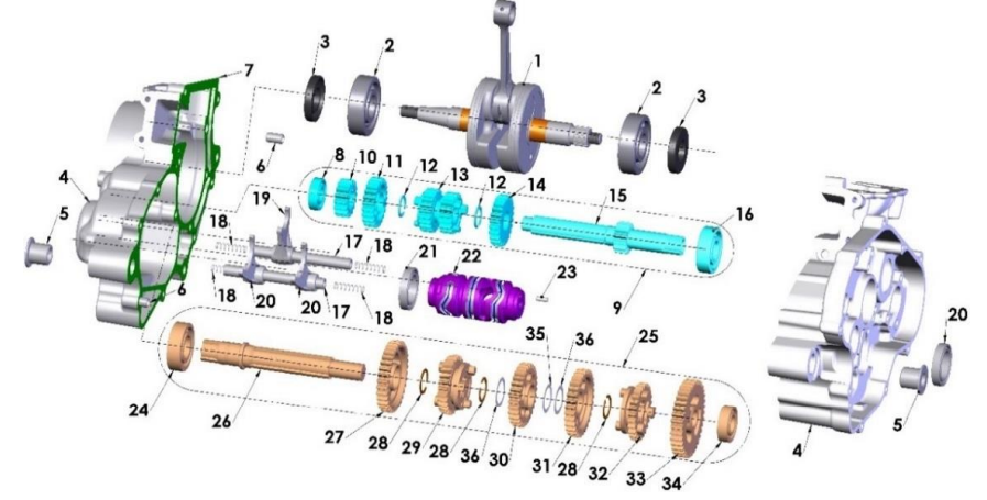 2017 Cobra CX65 Parts – Engine – Transmission