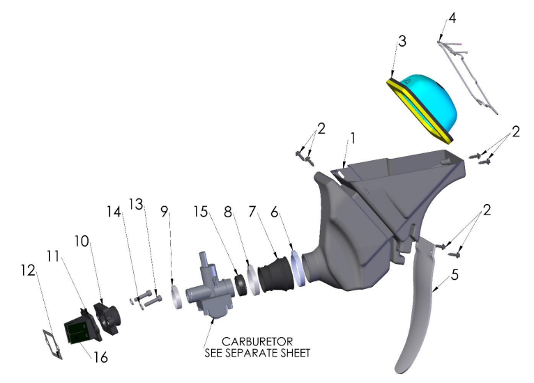 20189 Cobra 50FWE Parts - Airbox & Inlet System