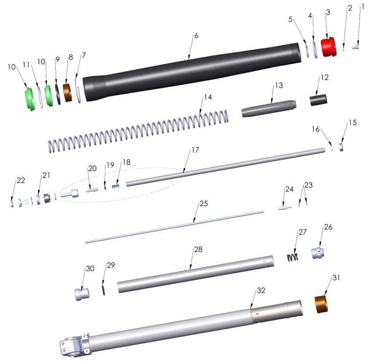 20189 Cobra 50FWE Parts - Forks - Leg Assembly - Non-brake
Side