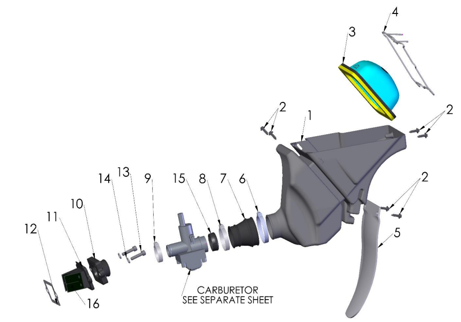 2018 Cobra 50FWE Parts - Airbox & Inlet System