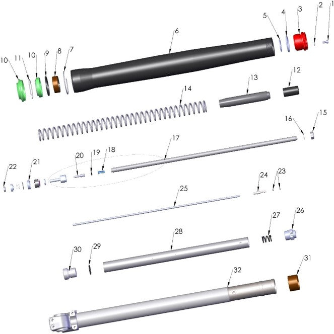 2018 Cobra 50FWE Parts - Forks – Leg Assembly – Non-brake Side