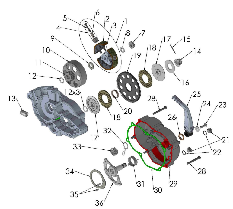 2018 Cobra 50JR Parts - Engine Clutch and Kick Lever