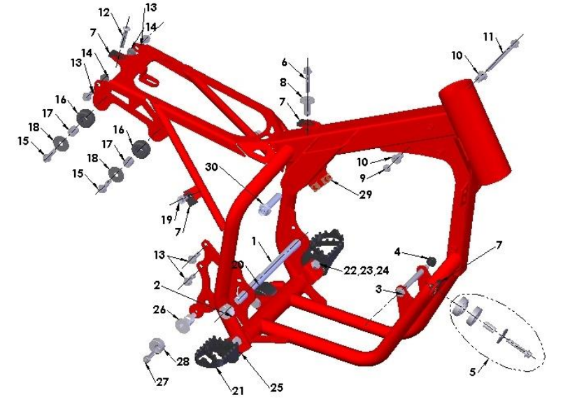 2018 Cobra 50JR Parts - Frame - Mounting Hardware I