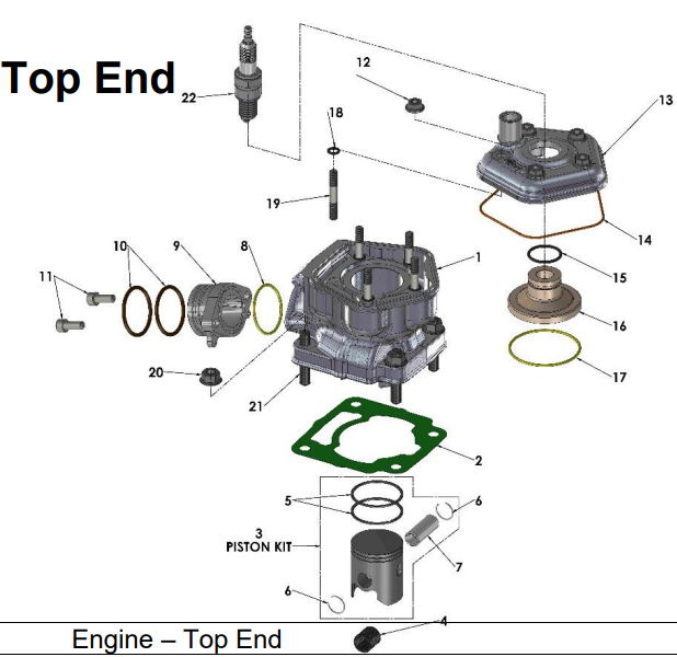 2018 Cobra 50SR (King) Parts - Engine - Top End