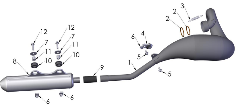 2018 Cobra 50SR (King) Parts - Exhaust System