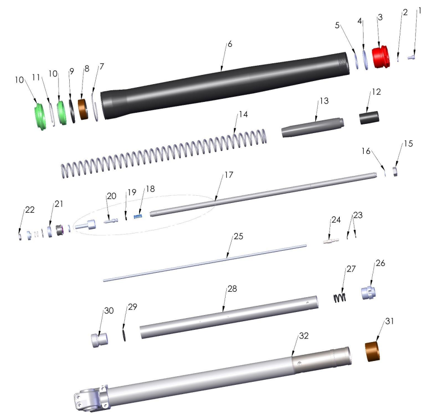 2018 Cobra 50SR (King) Parts - Forks - Leg Assembly - Non-brake
Side