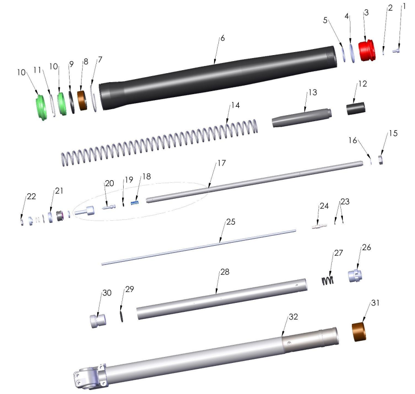 2019 Cobra 50JR Parts - Forks - Leg Assembly - Non-Brake
Side