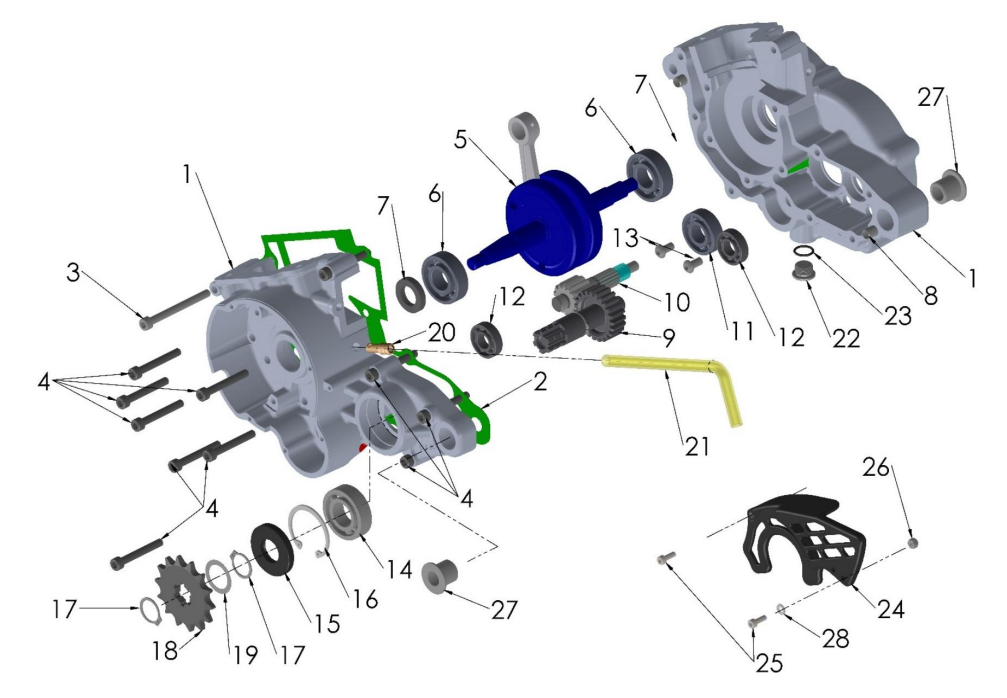 2019 Cobra 50P3 Parts - Engine - Bottom End and Transmission