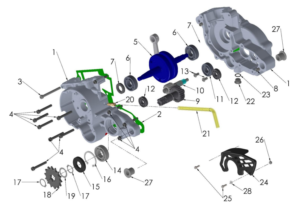 2019 Cobra 50SR (King) Parts - Engine - Bottom End and
Transmission