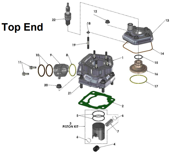 2019 Cobra 50SR (King) Parts - Engine - Top End