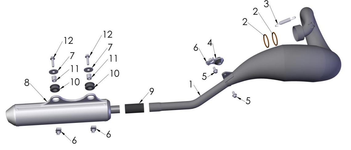 2019 Cobra 50SR (King) Parts - Exhaust System