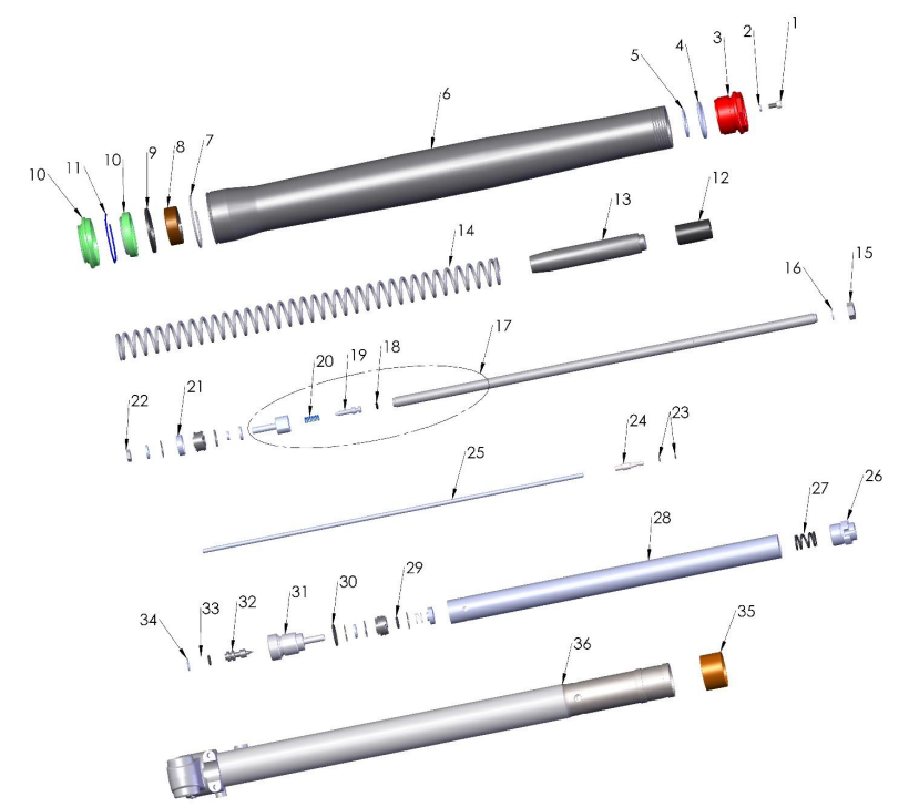 2019 Cobra 50SR (King) Parts - Forks - Leg Assembly - Brake Side