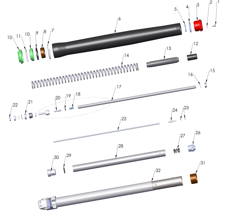 2019 Cobra 50SR (King) Parts - Forks - Leg Assembly - Non-brake
Side
