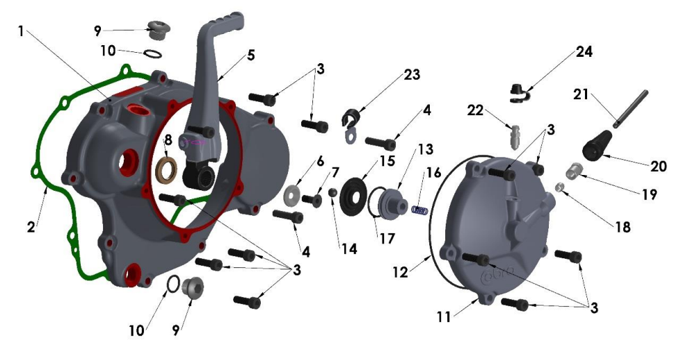 2019 Cobra CX65 Parts - Engine - Clutch / Kick Cover