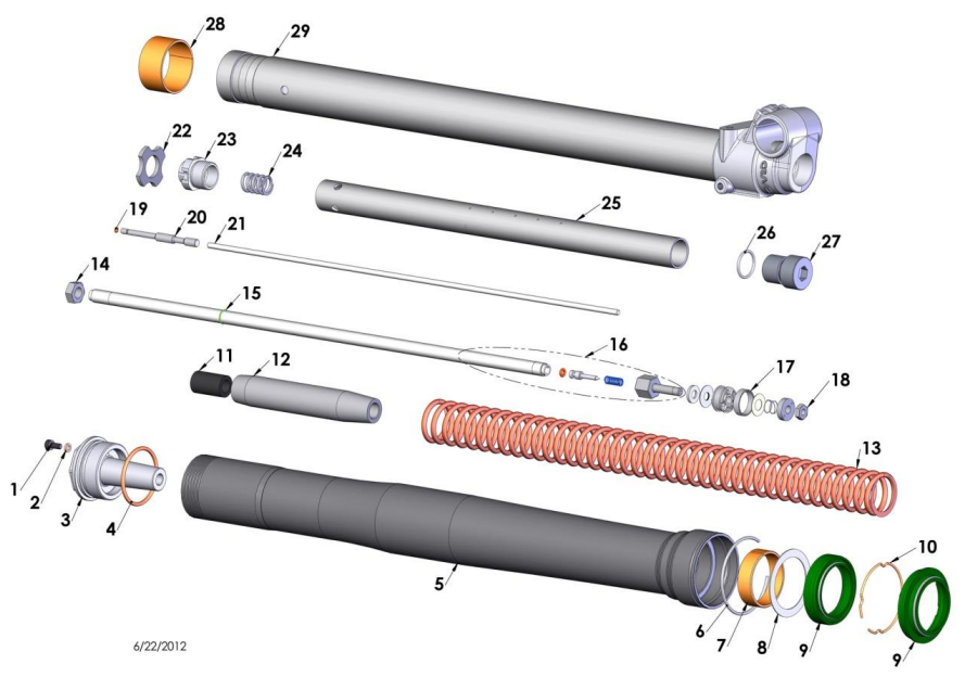 2019 Cobra CX65 Parts - Fork - Leg Assembly - Non-Brake Side
