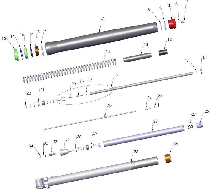 2023 CX50SR KING Parts- Forks- Leg Assembly- Brake Side