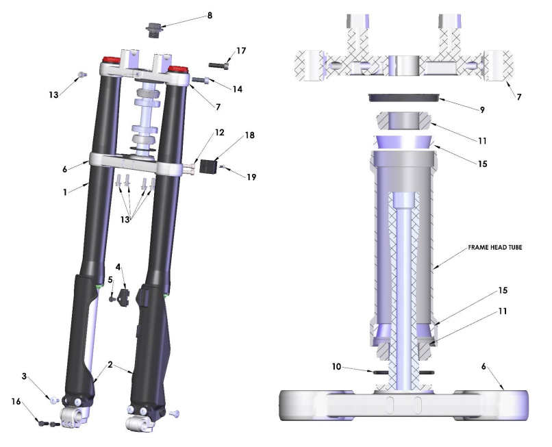 2023 CX50SR KING Parts- Forks & Triple Clamps
