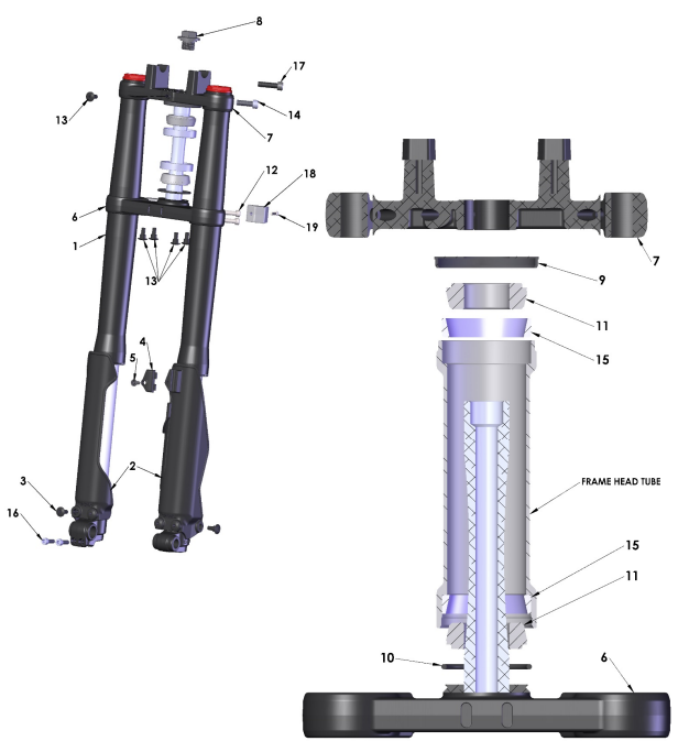 2023 CX5E Front Forks and Triple Clamp