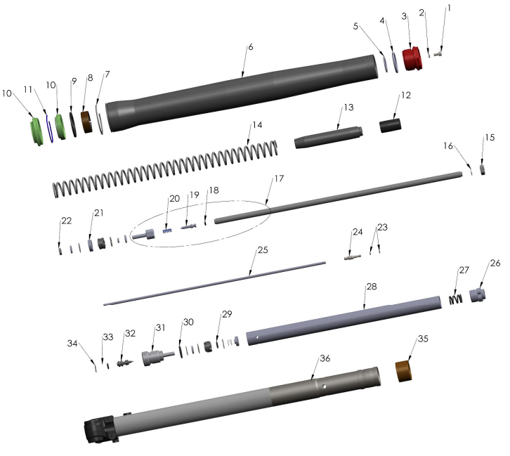 2023 CX5E Parts- Forks- Leg Assembly- Brake Side
