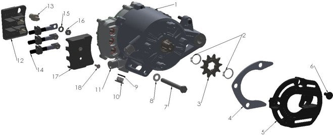 2025 CX3E Parts – Motor System – Sprocket Side