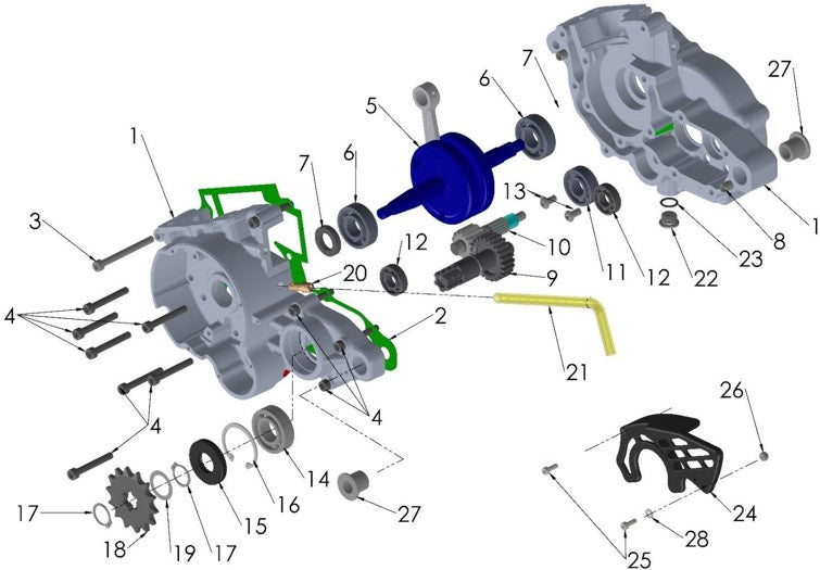 2025 CX50SR Parts - Engine - Bottom End and Transmission