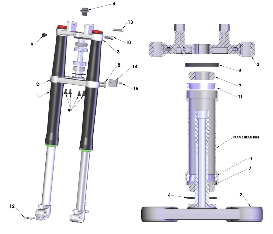2025 CX50SR Parts – Forks & Triple Clamps