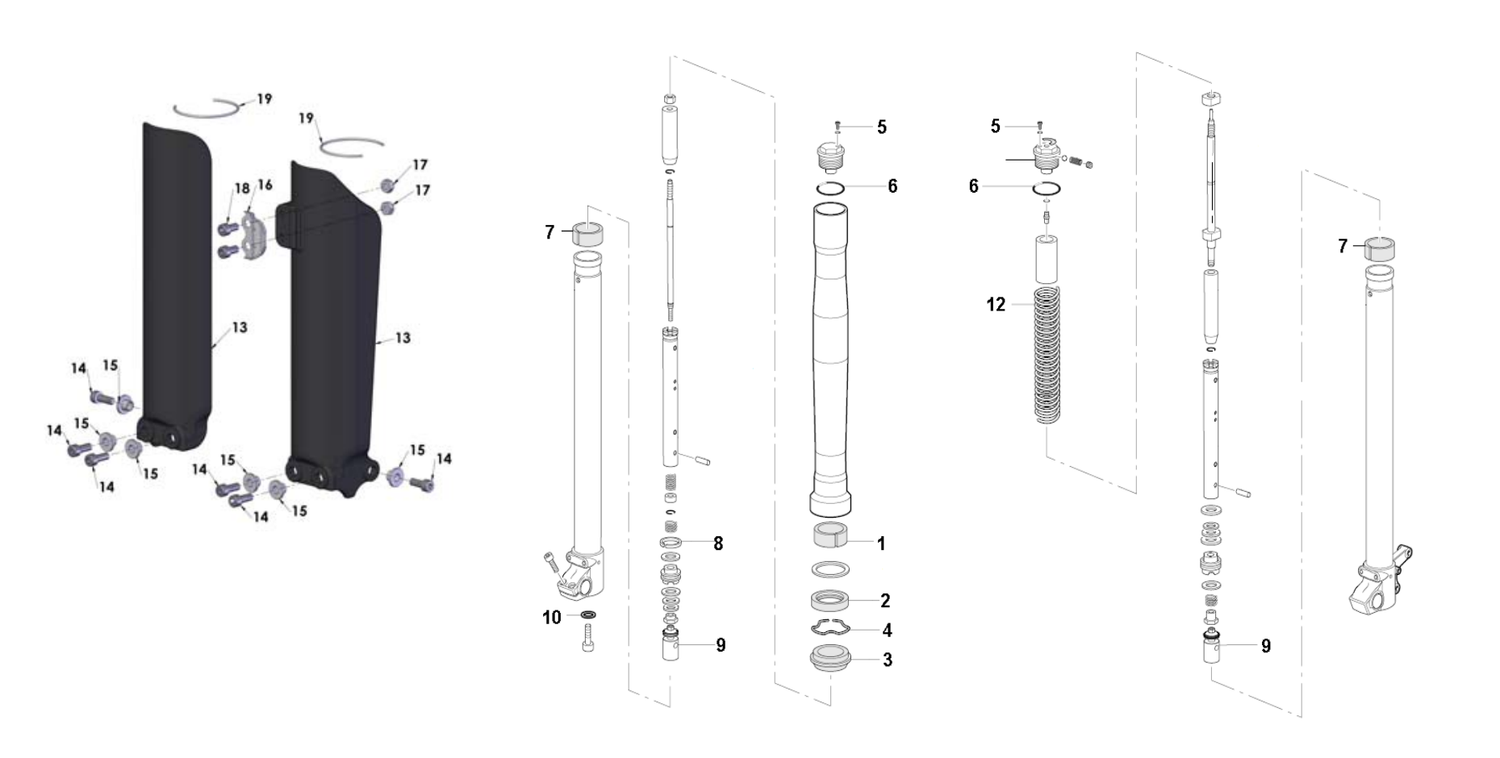 2012 Cobra CX65 Parts – Forks – Leg Assembly