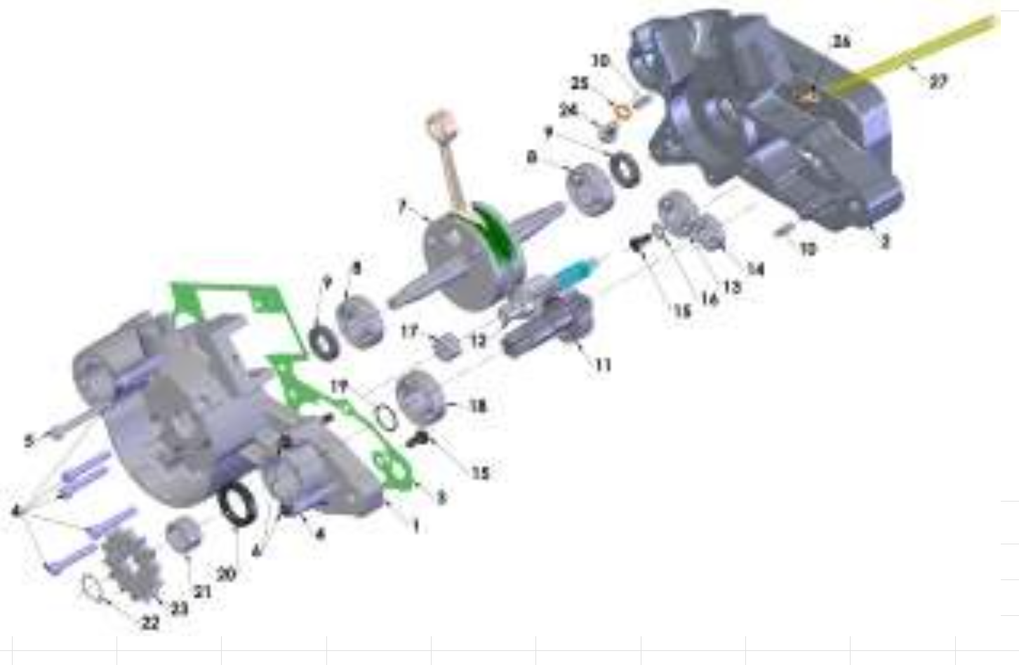 2013 Cobra 50JR Parts – Engine – Bottom End and Transmission